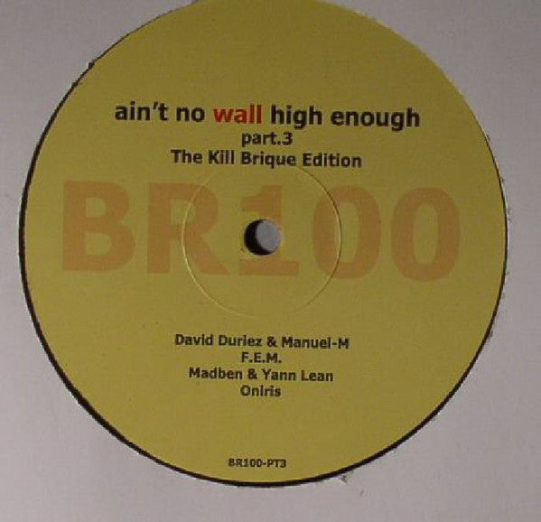 Various ‎– Ain't No Wall High Enough Part 3 The Kill Brique Edition