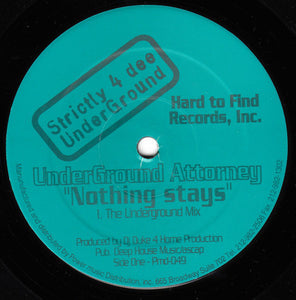 Underground Attorney ‎– Nothing Stays